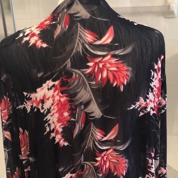 Whispers Navy blue/ red& white print Cardigan - Picture 3 of 5